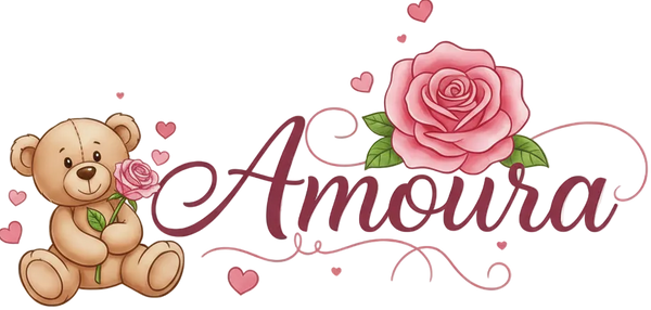 Logo Amoura con osito pequeño